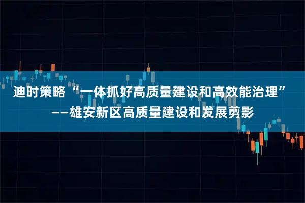 迪时策略 “一体抓好高质量建设和高效能治理” ——雄安新区高质量建设和发展剪影