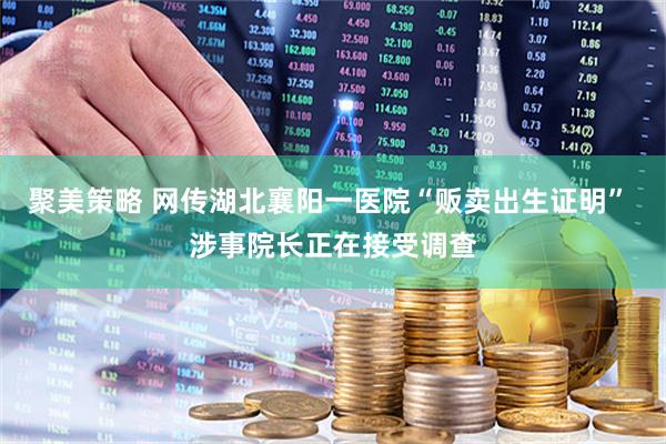 聚美策略 网传湖北襄阳一医院“贩卖出生证明” 涉事院长正在接受调查