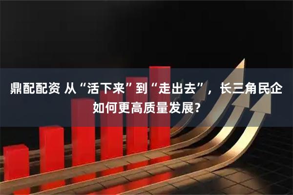 鼎配配资 从“活下来”到“走出去”，长三角民企如何更高质量发展？